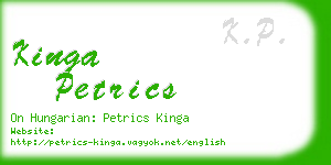 kinga petrics business card